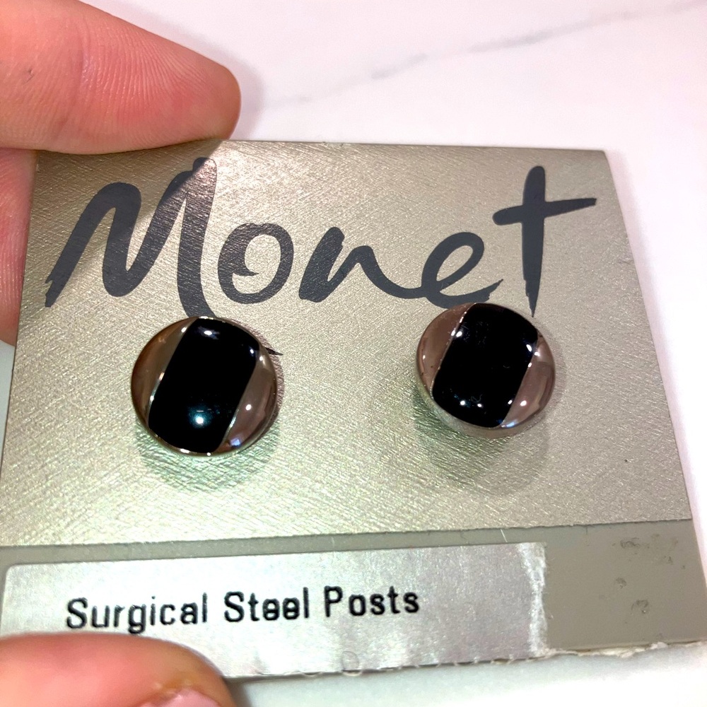 Vintage Monet Surgical Steel Post Earrings